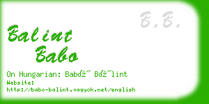 balint babo business card